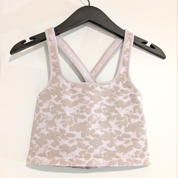 Spiritual Gangster Ribbed Ballet Pink & Mauve Beige Tank Top Sports Bra M/L - Picture 5 of 5